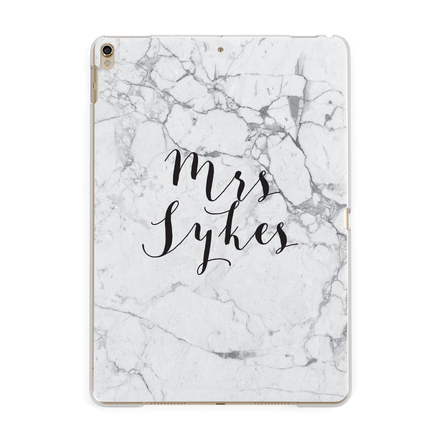 Surname Personalised Marble Apple iPad Gold Case