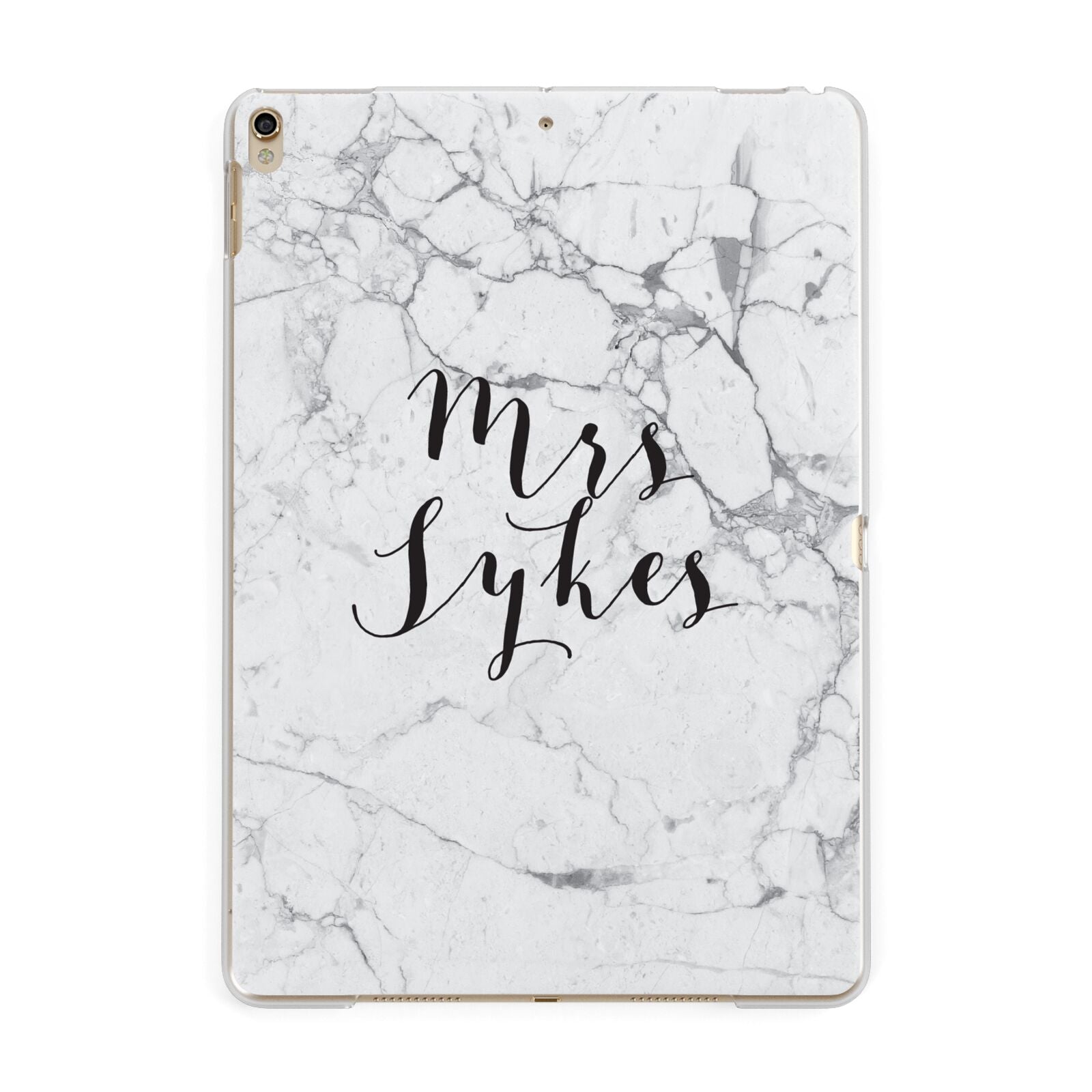Surname Personalised Marble Apple iPad Gold Case
