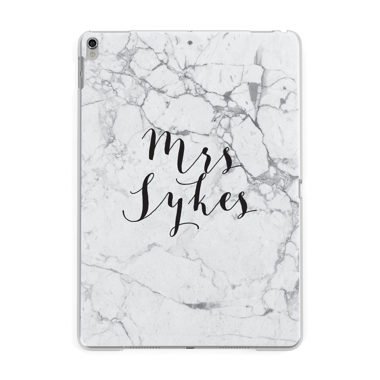 Surname Personalised Marble Apple iPad Silver Case