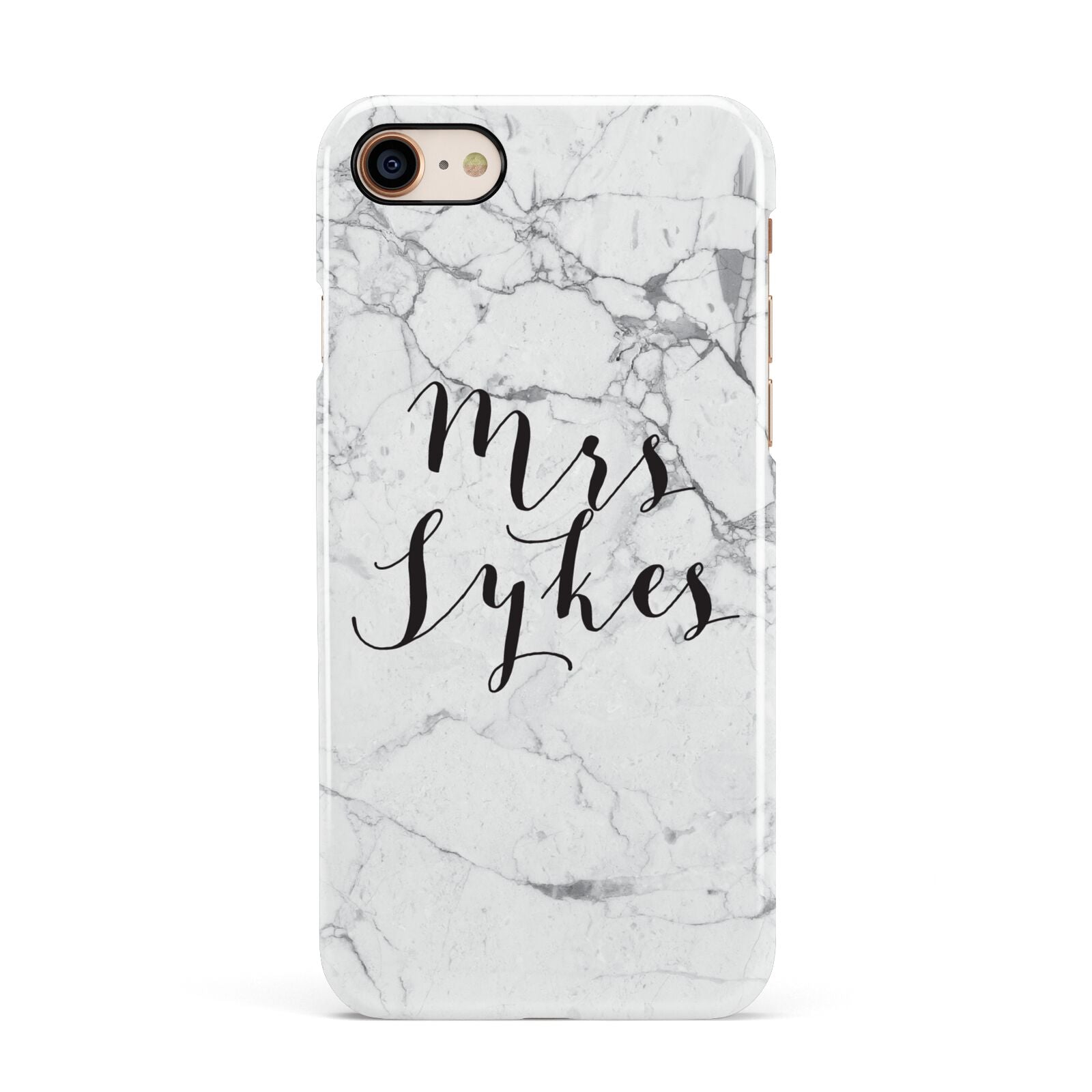 Surname Personalised Marble Apple iPhone 7 8 3D Snap Case
