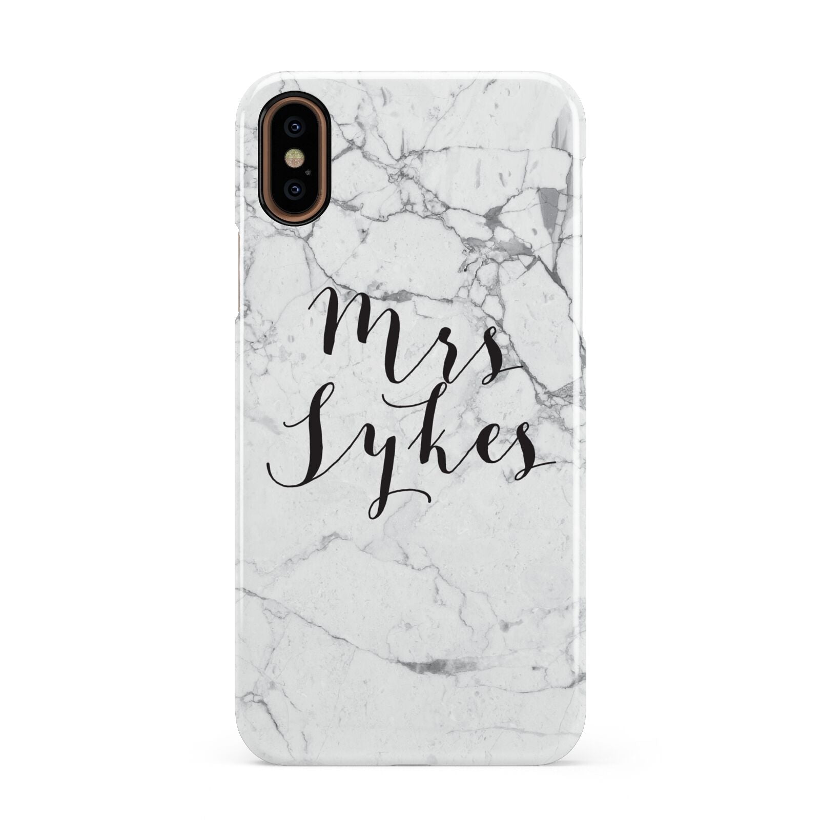 Surname Personalised Marble Apple iPhone XS 3D Snap Case