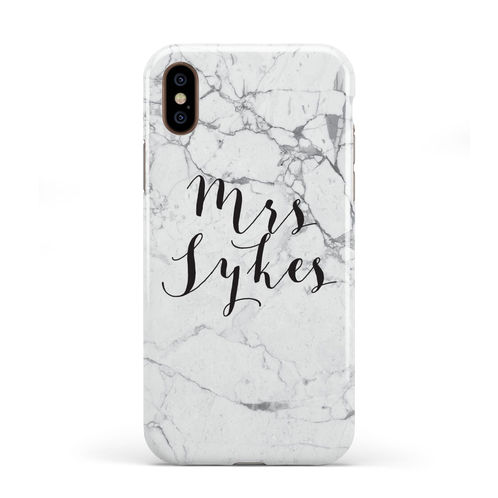 Surname Personalised Marble Apple iPhone XS 3D Tough