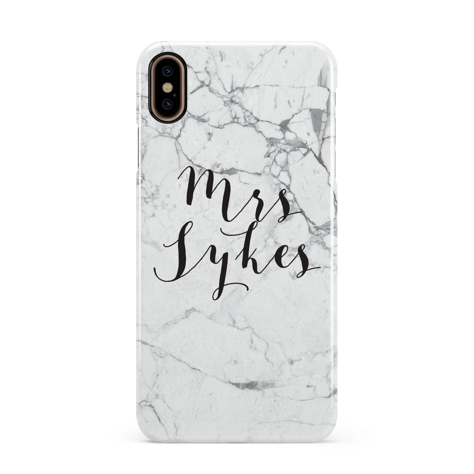 Surname Personalised Marble Apple iPhone Xs Max 3D Snap Case