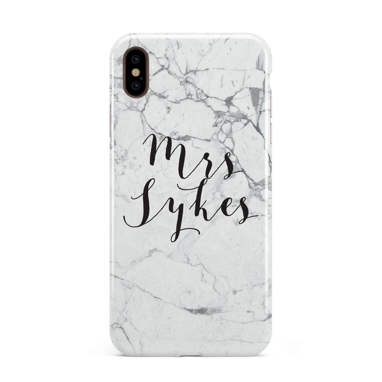 Surname Personalised Marble Apple iPhone Xs Max 3D Tough Case