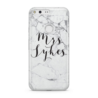 Surname Personalised Marble Google Pixel Case