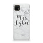 Surname Personalised Marble Huawei Enjoy 20 Phone Case