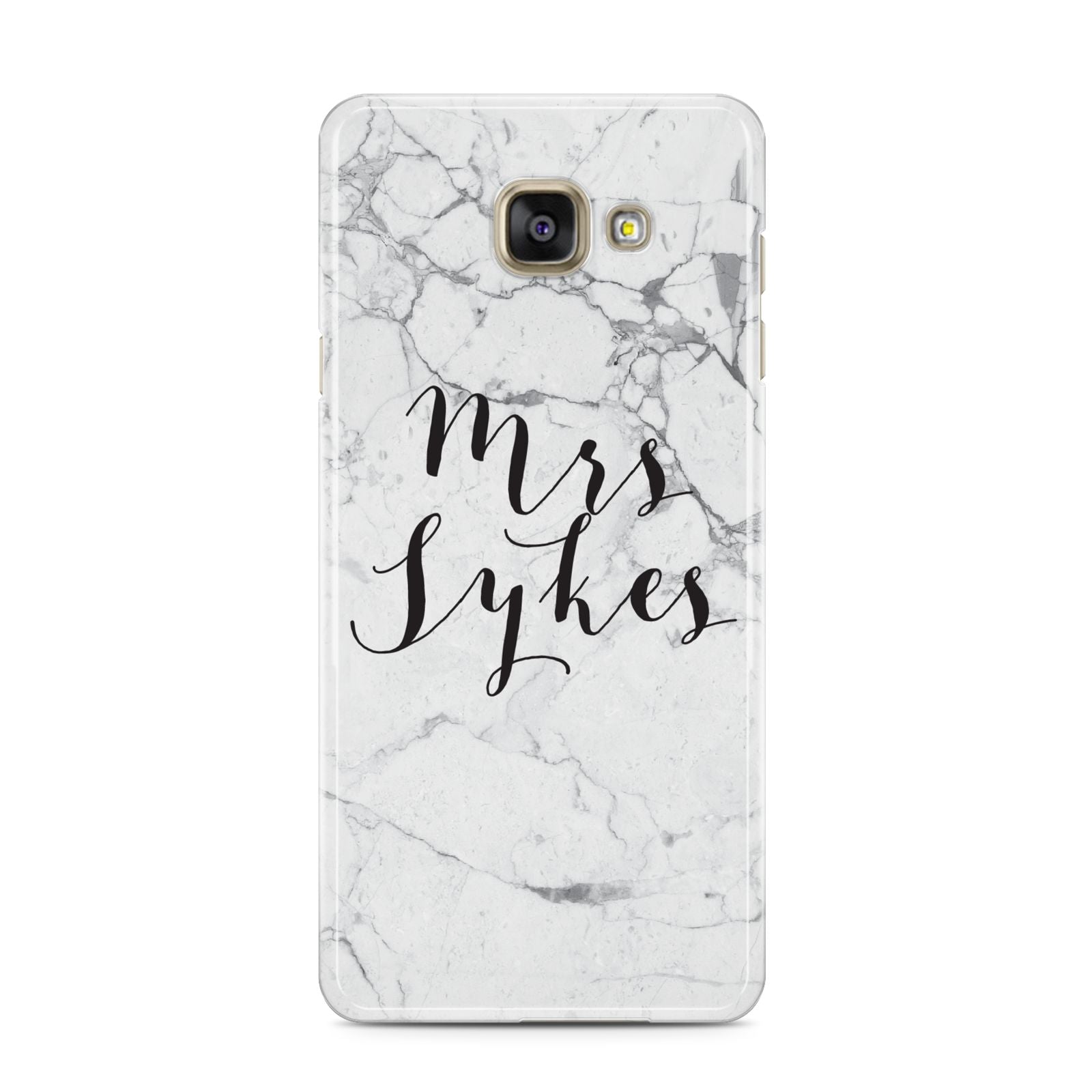 Surname Personalised Marble Samsung Galaxy A3 2016 Case on gold phone