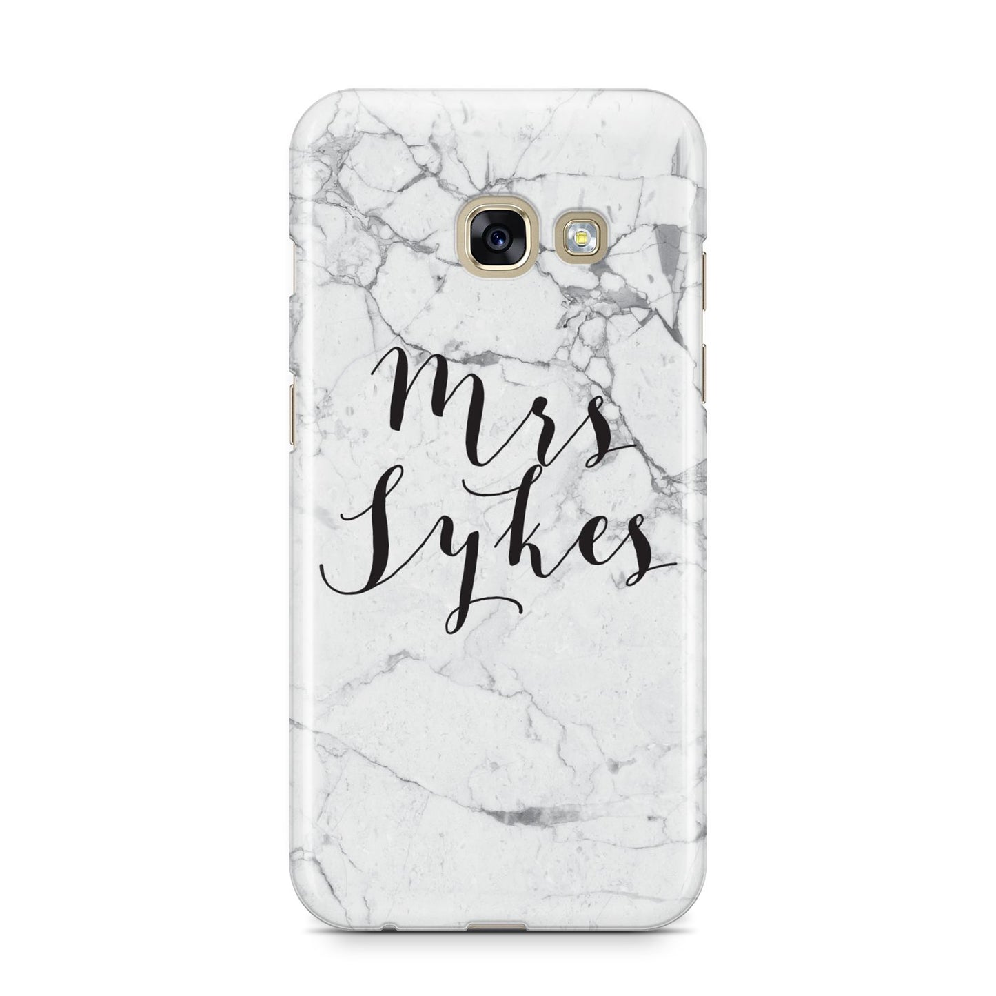 Surname Personalised Marble Samsung Galaxy A3 2017 Case on gold phone