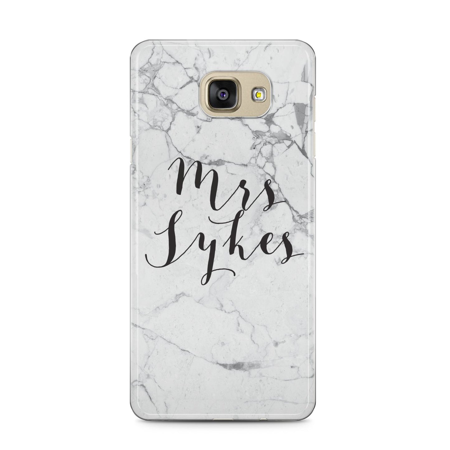 Surname Personalised Marble Samsung Galaxy A5 2016 Case on gold phone