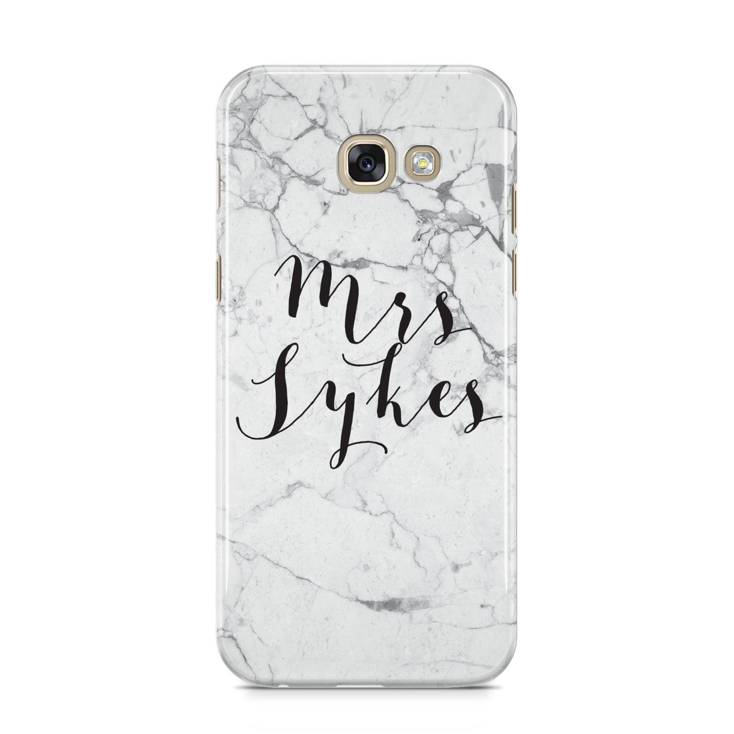 Surname Personalised Marble Samsung Galaxy A5 2017 Case on gold phone