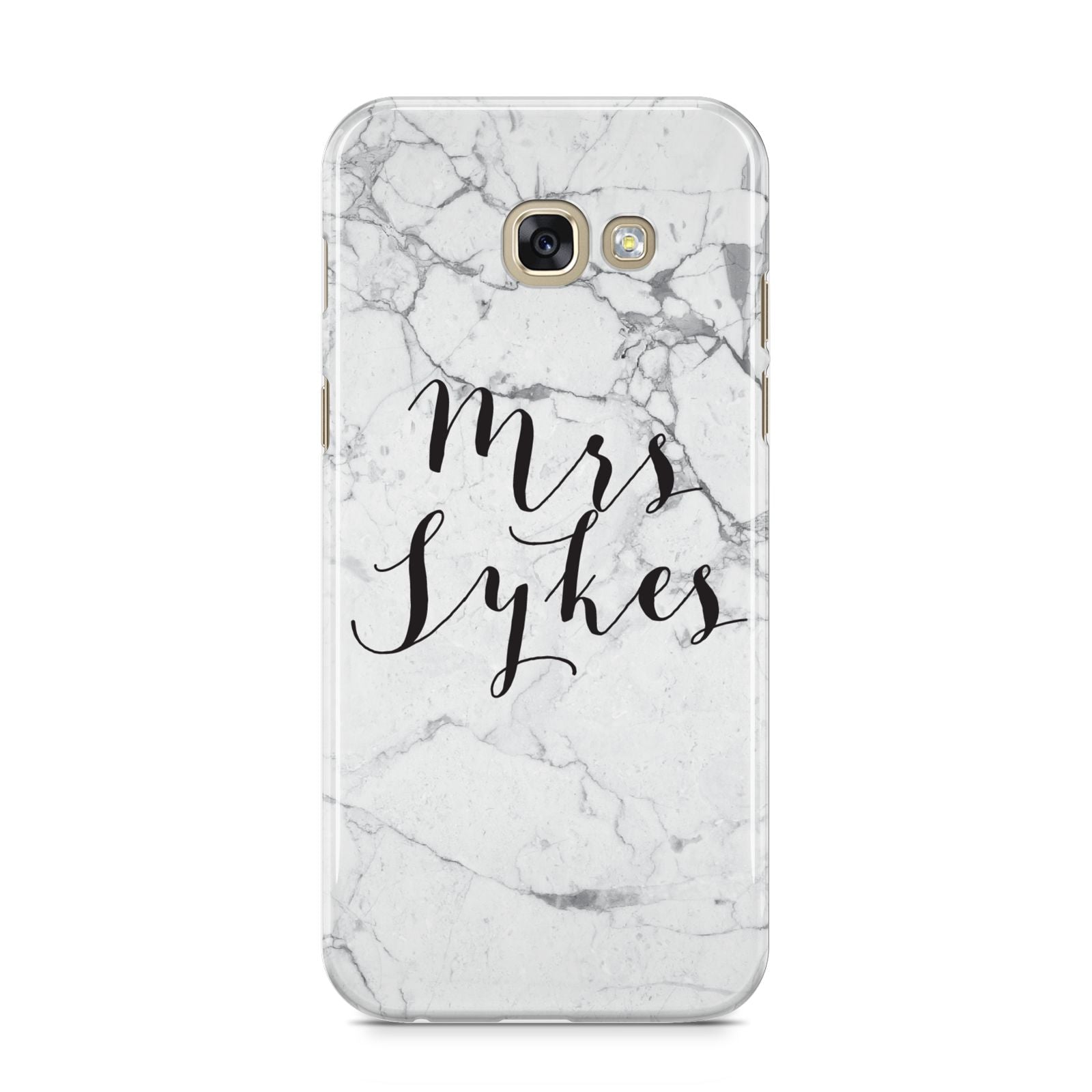 Surname Personalised Marble Samsung Galaxy A5 2017 Case on gold phone