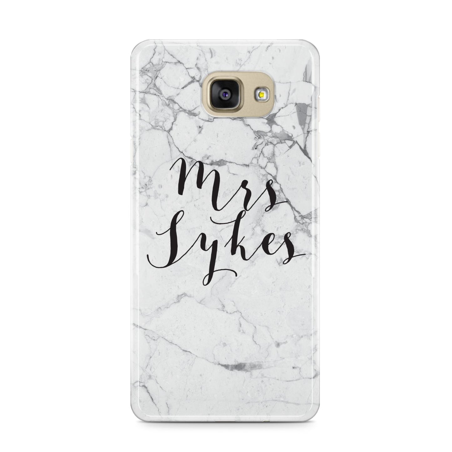 Surname Personalised Marble Samsung Galaxy A9 2016 Case on gold phone