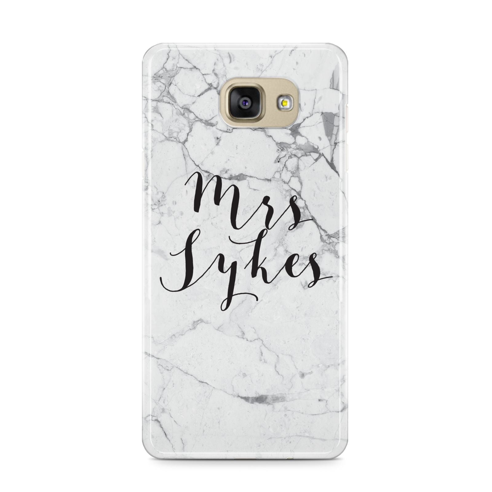 Surname Personalised Marble Samsung Galaxy A9 2016 Case on gold phone