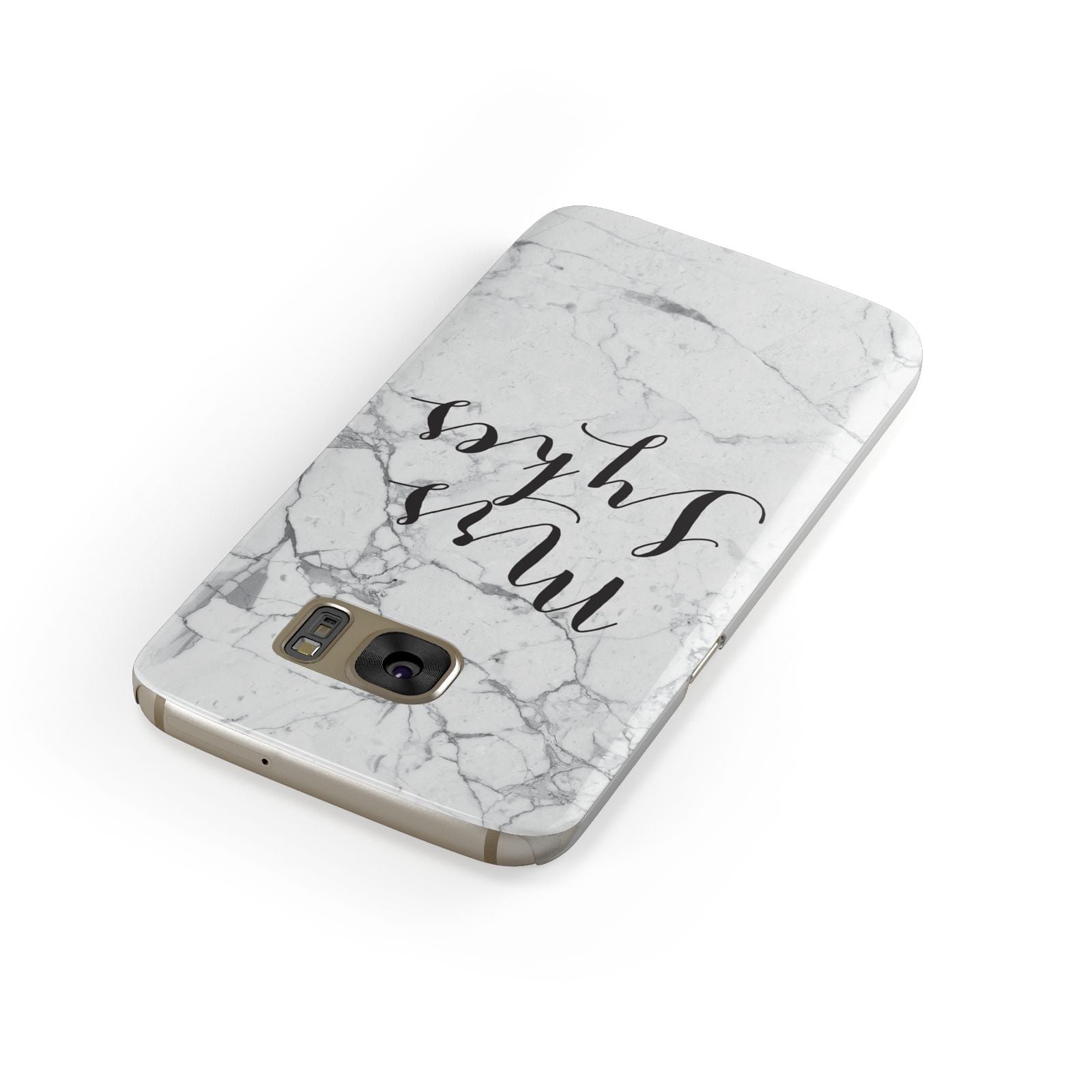 Surname Personalised Marble Samsung Galaxy Case Front Close Up