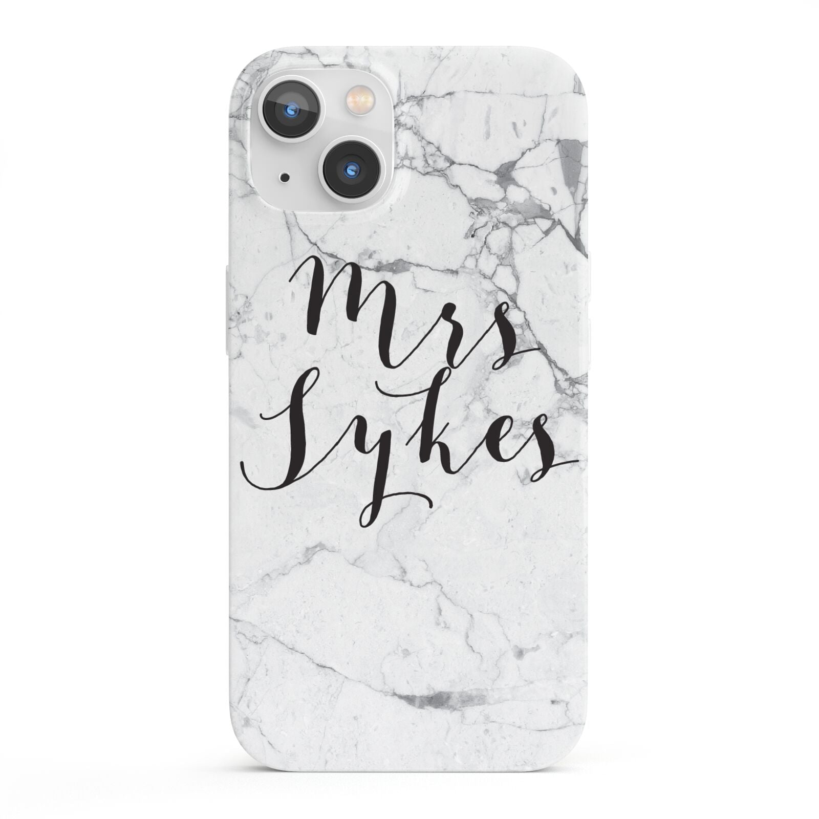 Surname Personalised Marble iPhone 13 Full Wrap 3D Snap Case