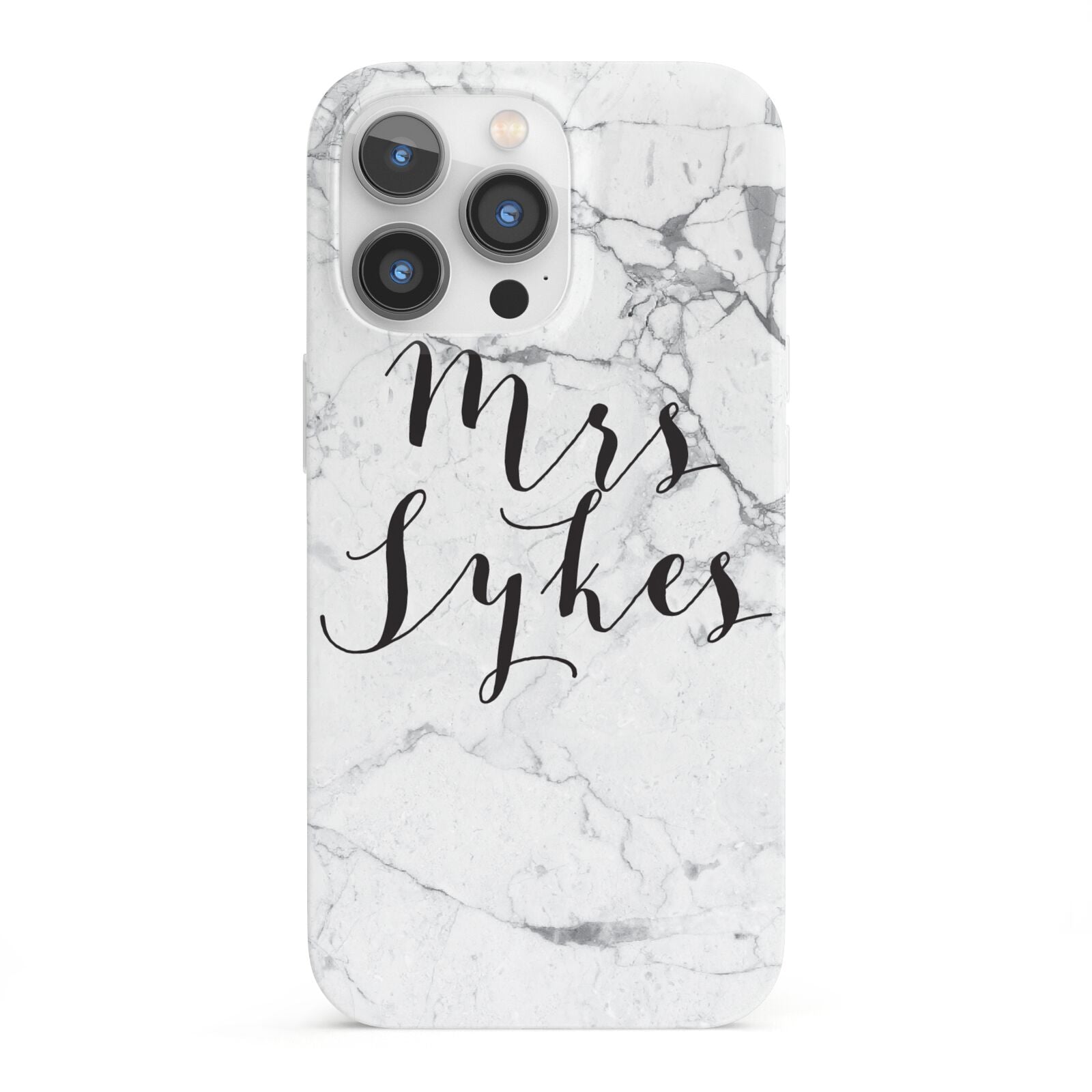 Surname Personalised Marble iPhone 13 Pro Full Wrap 3D Snap Case
