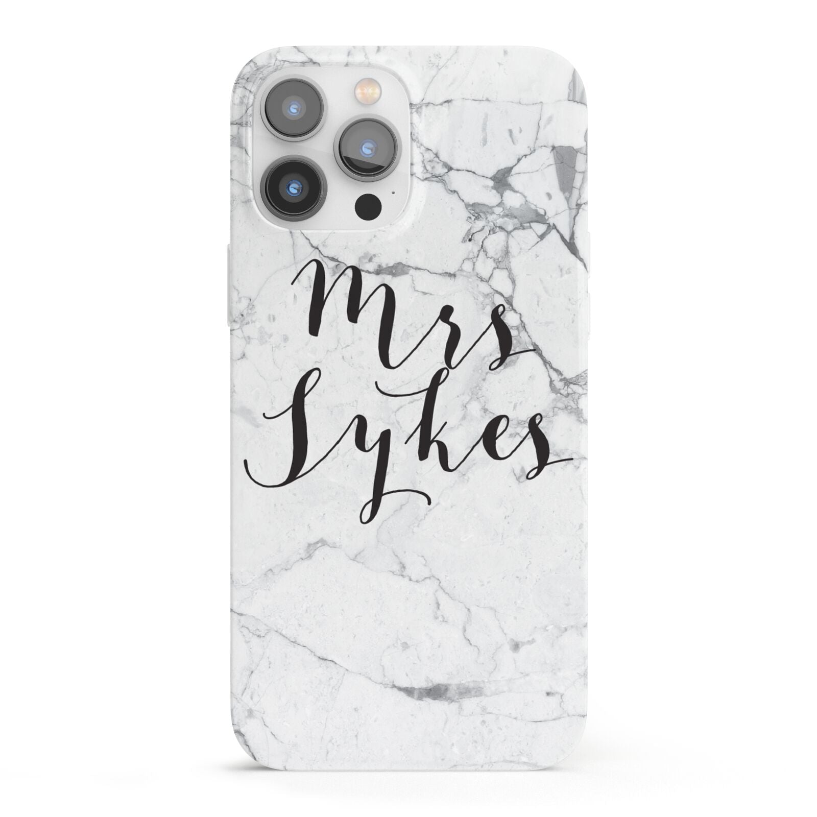Surname Personalised Marble iPhone 13 Pro Max Full Wrap 3D Snap Case