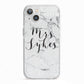 Surname Personalised Marble iPhone 13 TPU Impact Case with White Edges