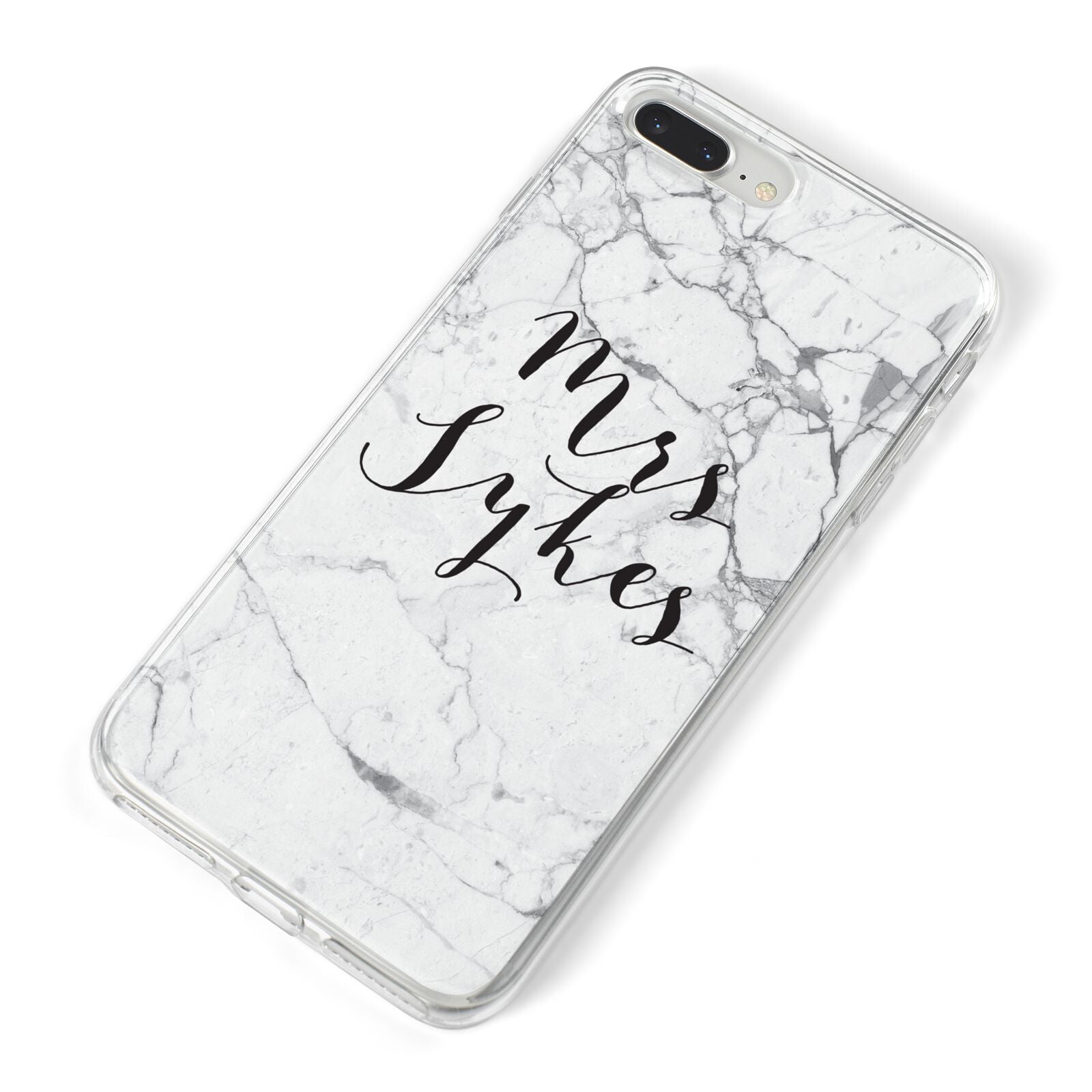 Surname Personalised Marble iPhone 8 Plus Bumper Case on Silver iPhone Alternative Image