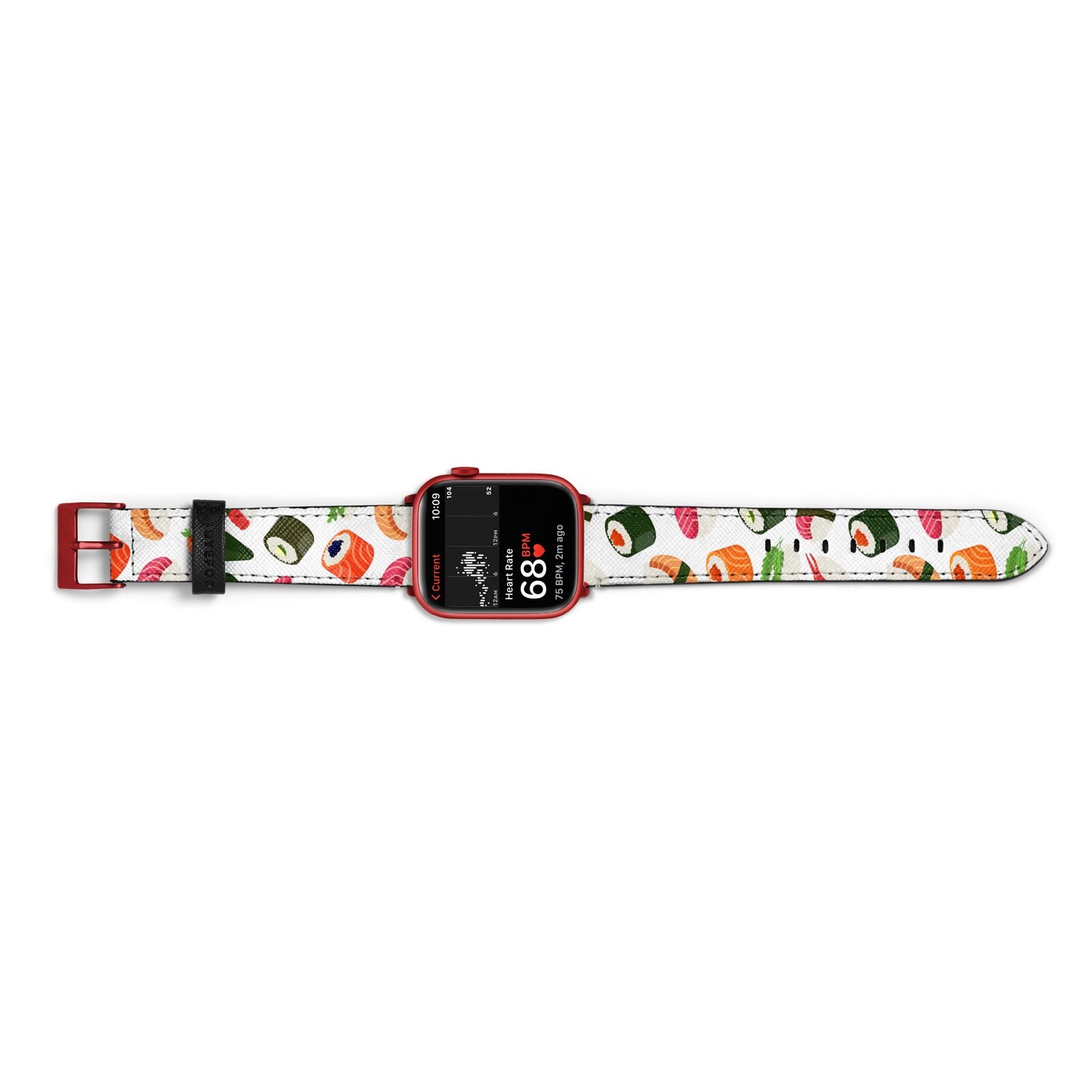 Sushi Fun Apple Watch Strap Size 38mm Landscape Image Red Hardware