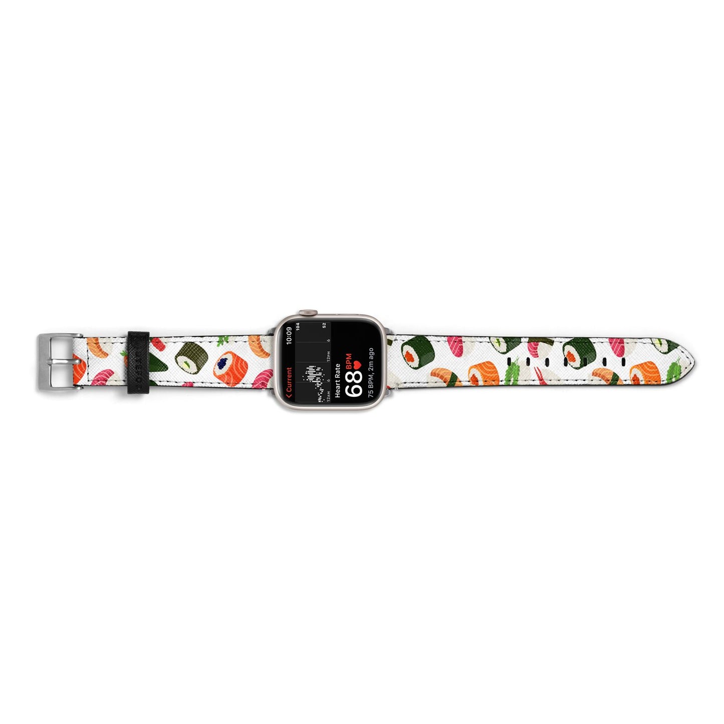 Sushi Fun Apple Watch Strap Size 38mm Landscape Image Silver Hardware