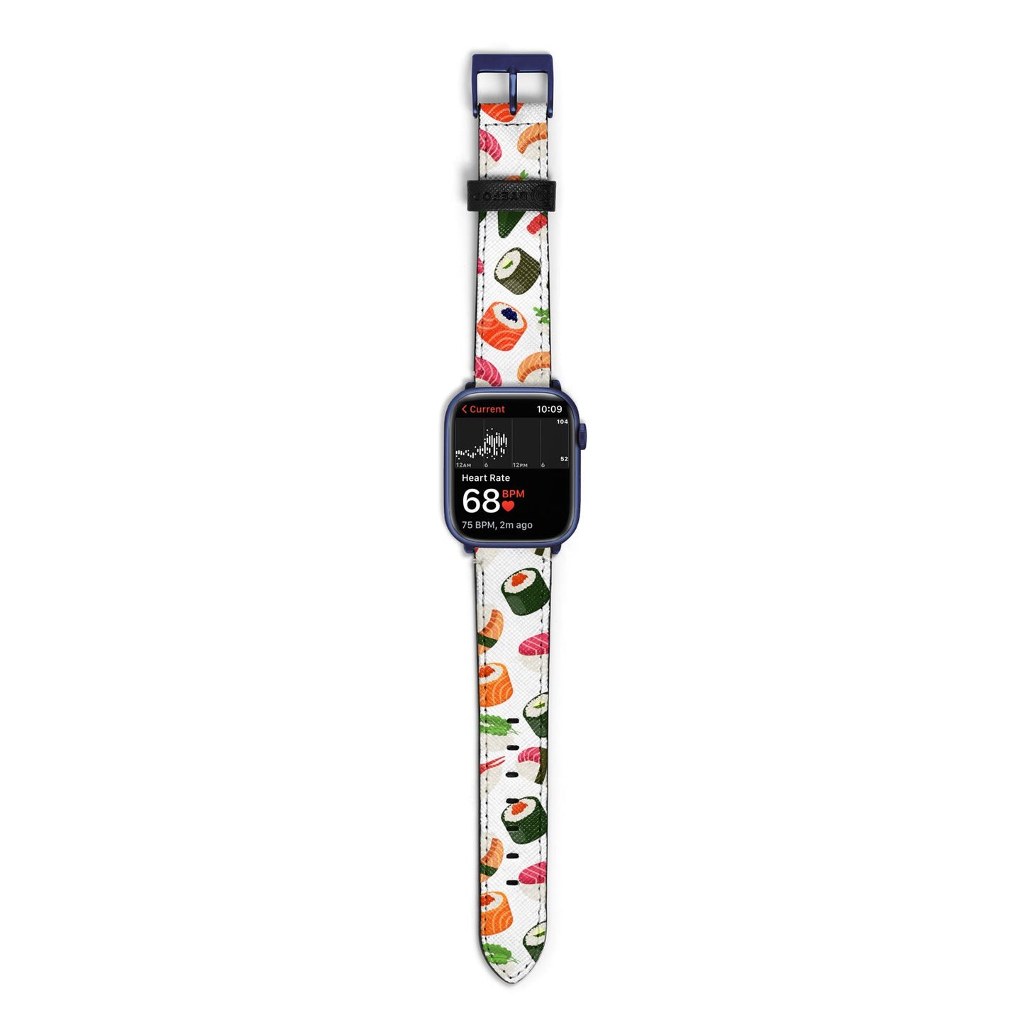 Sushi Fun Apple Watch Strap Size 38mm with Blue Hardware