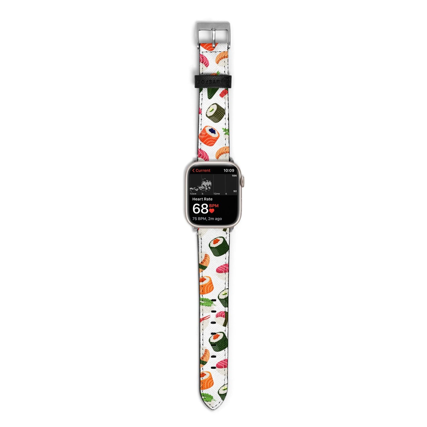 Sushi Fun Apple Watch Strap Size 38mm with Silver Hardware