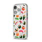 Sushi Fun iPhone 14 Pro Clear Tough Case Silver Angled Image