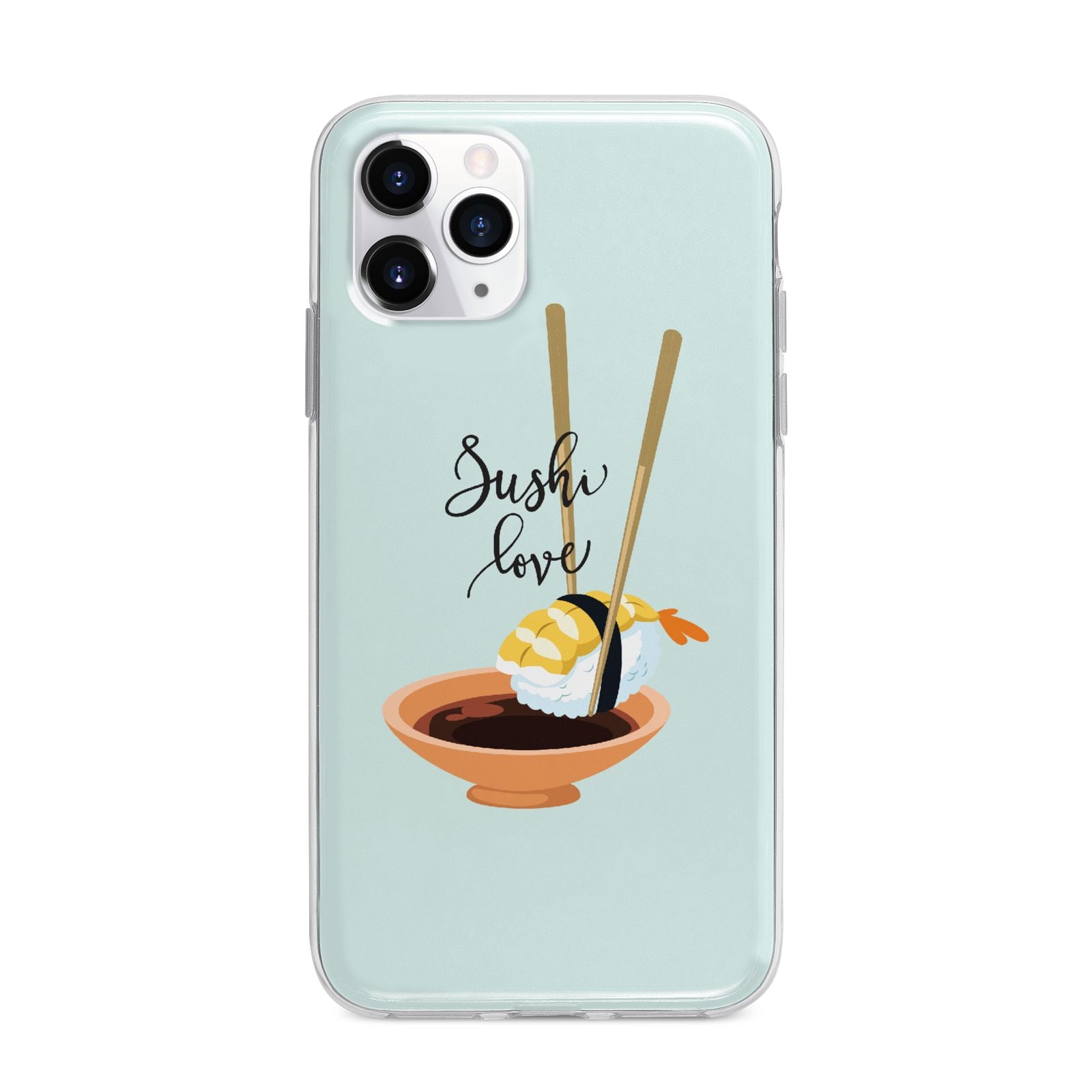Sushi Love Apple iPhone 11 Pro Max in Silver with Bumper Case