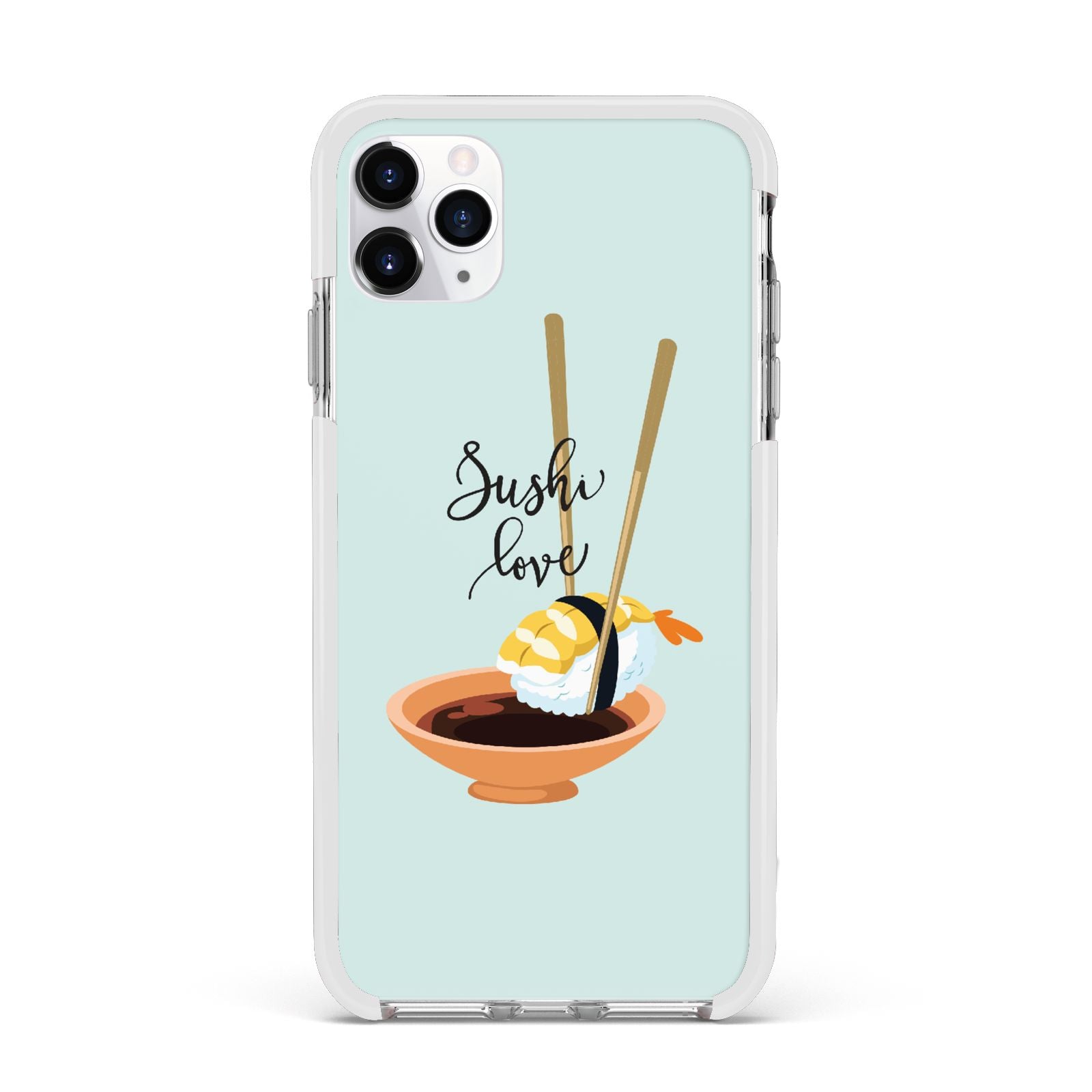 Sushi Love Apple iPhone 11 Pro Max in Silver with White Impact Case