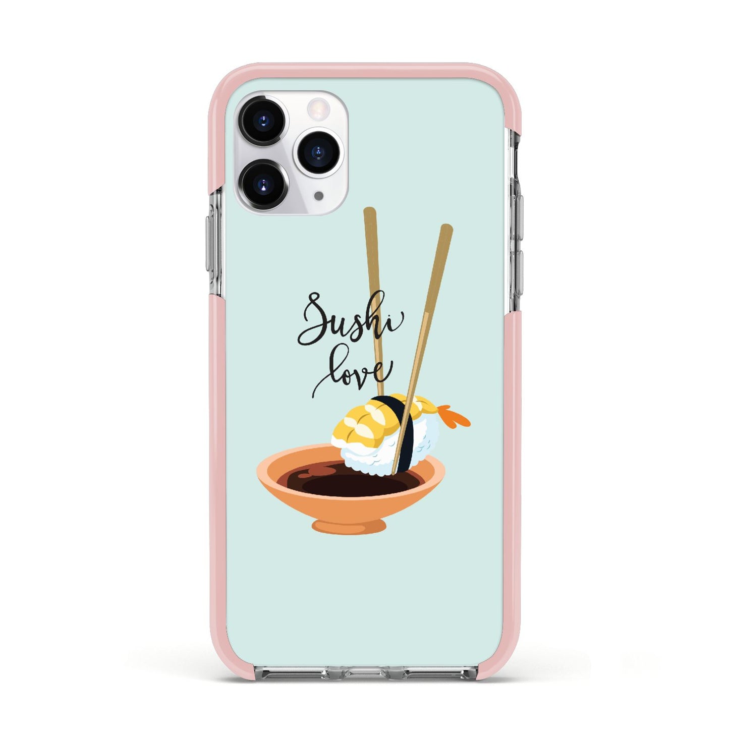Sushi Love Apple iPhone 11 Pro in Silver with Pink Impact Case