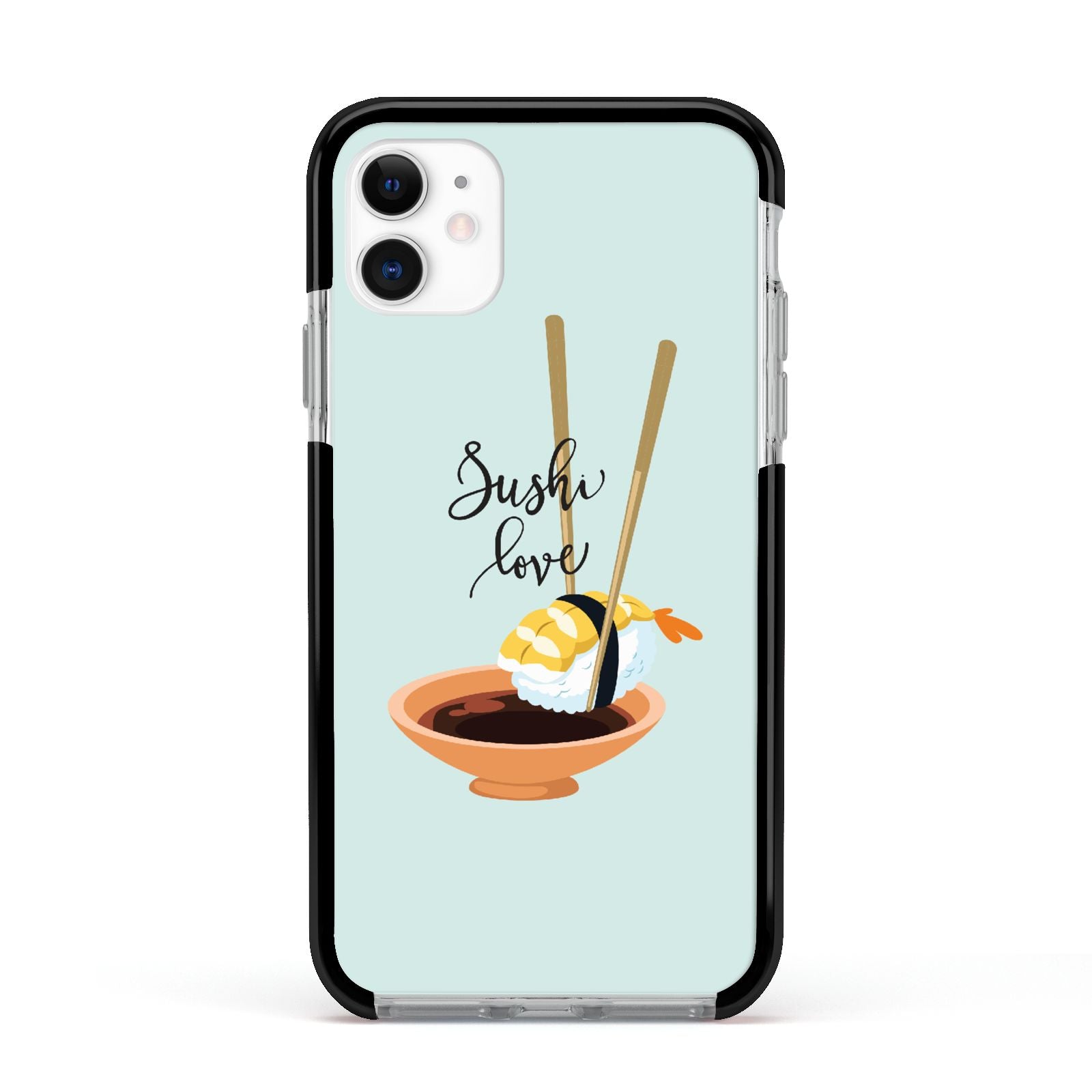 Sushi Love Apple iPhone 11 in White with Black Impact Case