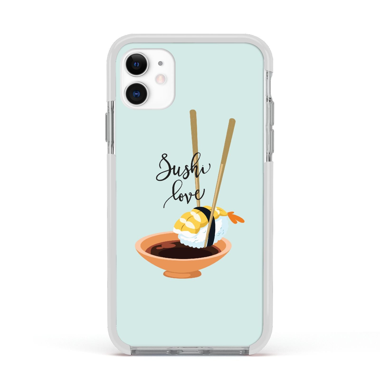 Sushi Love Apple iPhone 11 in White with White Impact Case