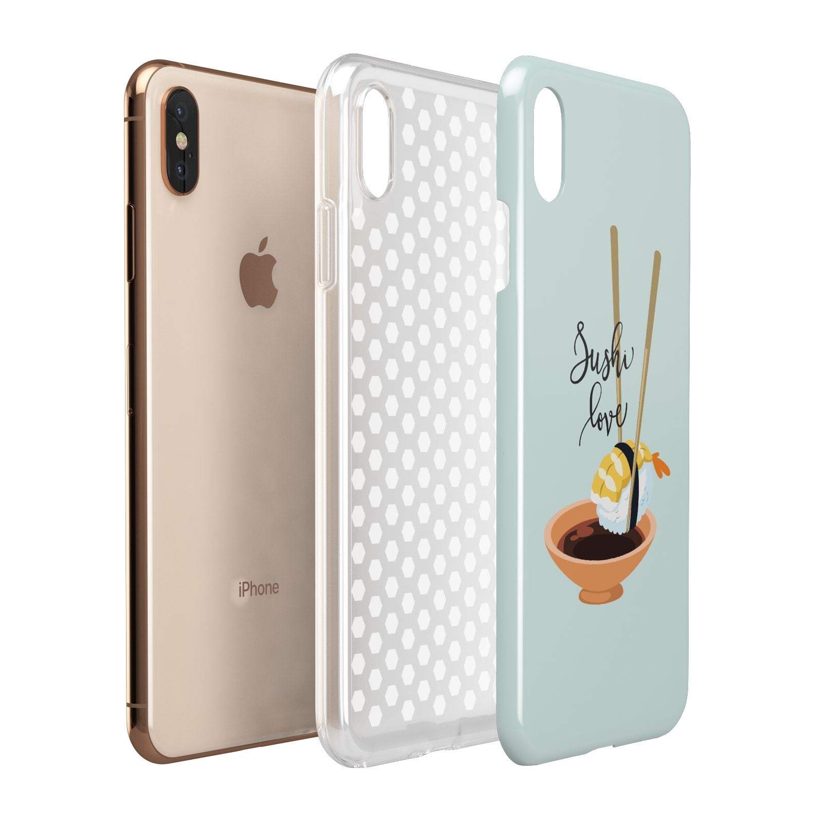 Sushi Love Apple iPhone Xs Max 3D Tough Case Expanded View