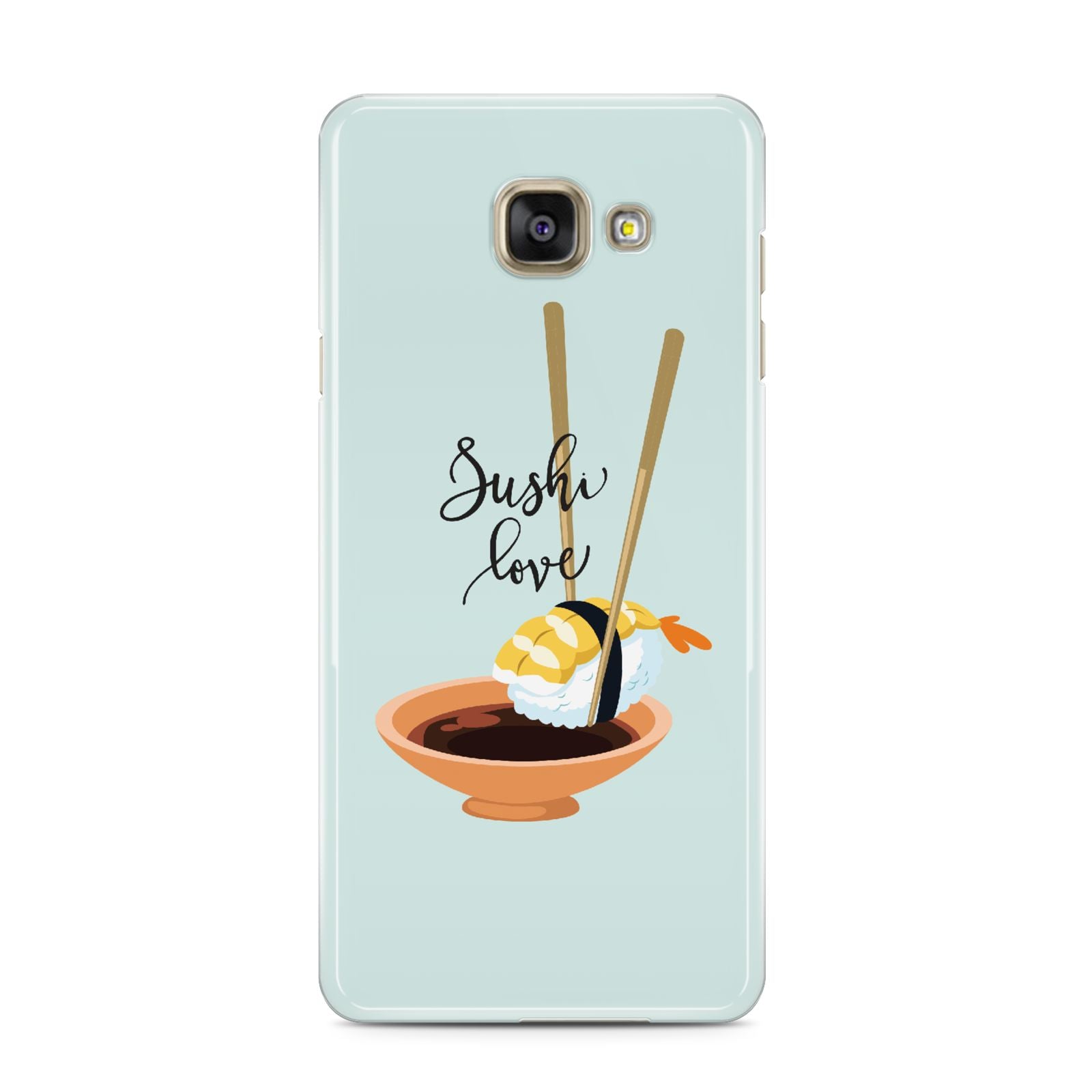 Sushi Love Samsung Galaxy A3 2016 Case on gold phone