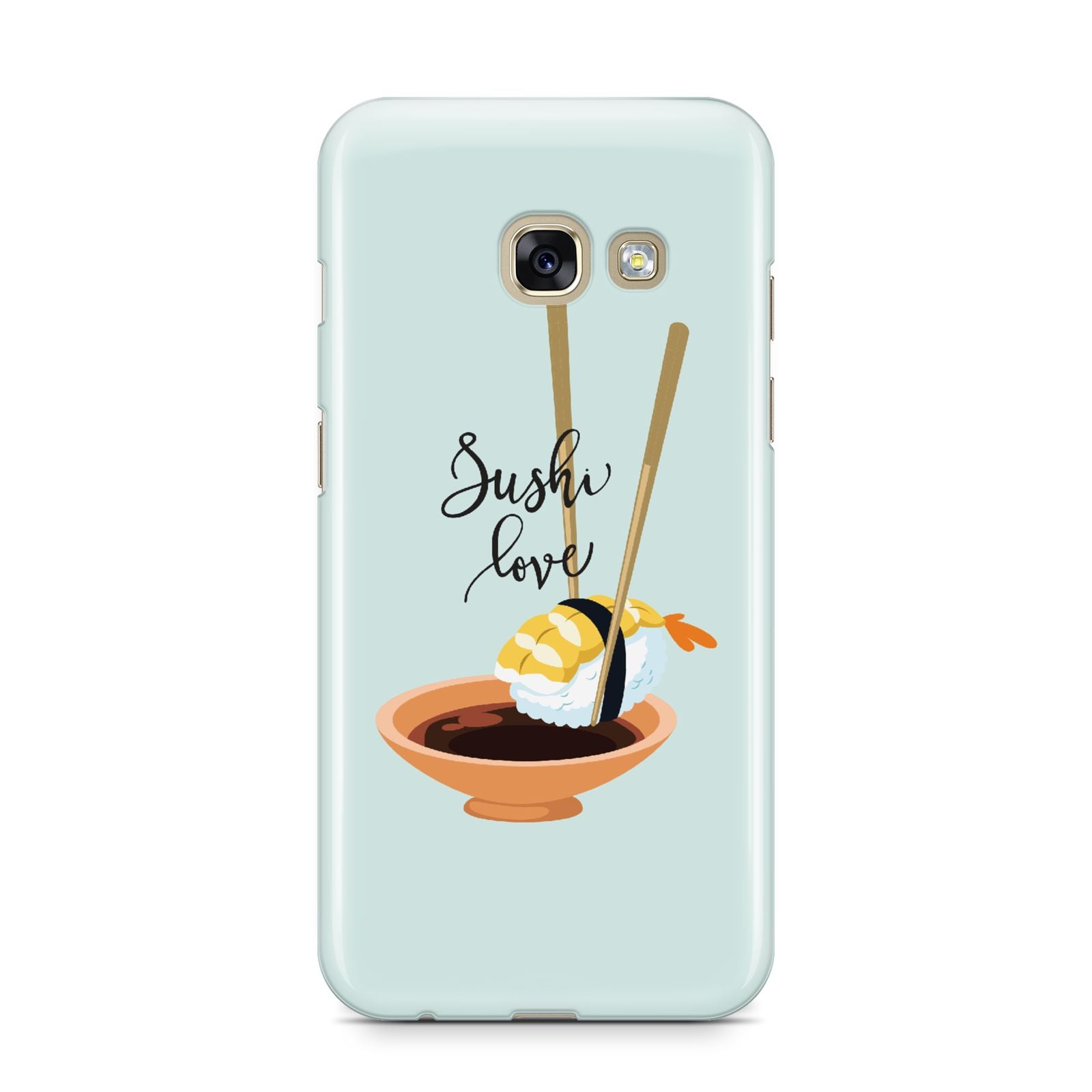 Sushi Love Samsung Galaxy A3 2017 Case on gold phone