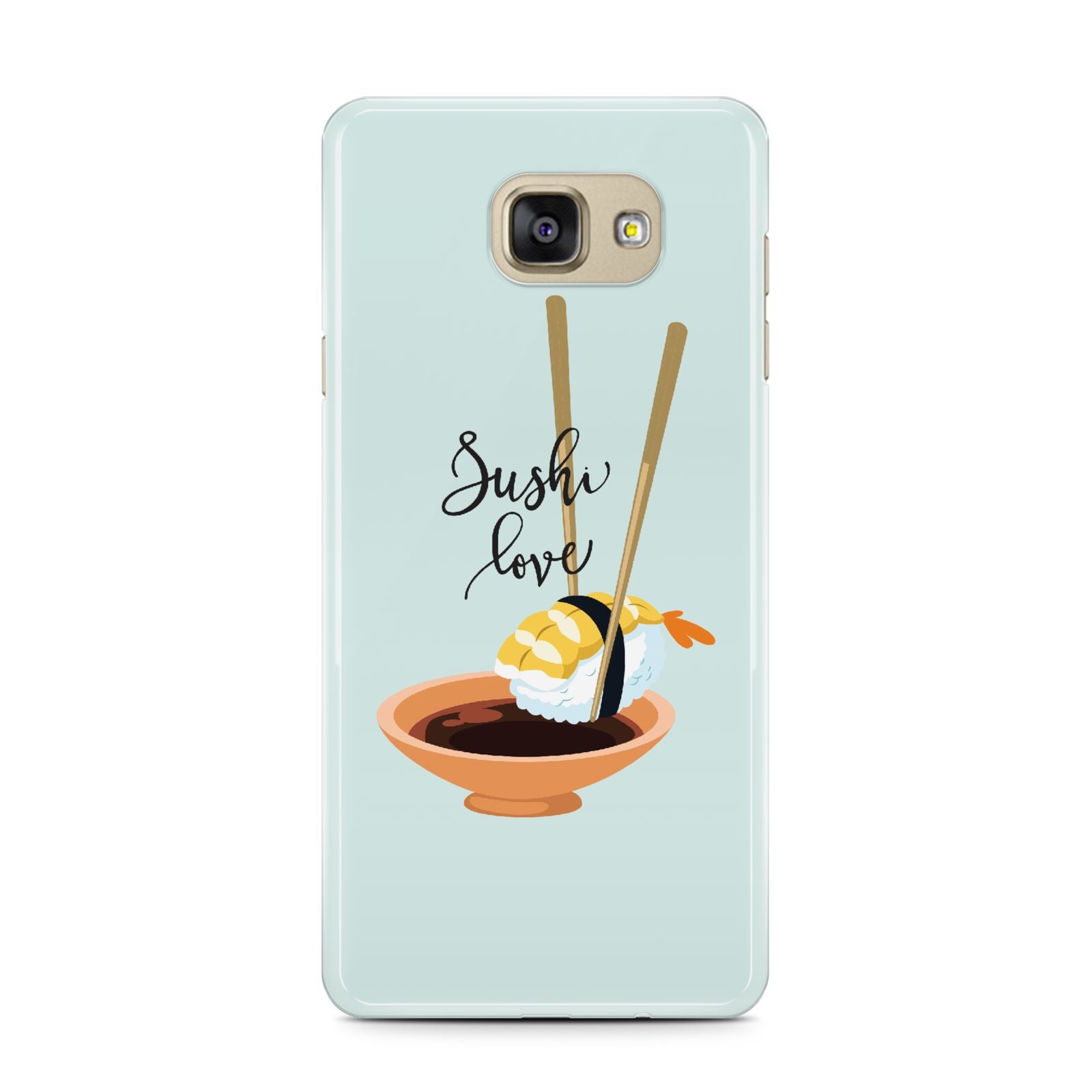 Sushi Love Samsung Galaxy A7 2016 Case on gold phone