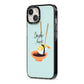 Sushi Love iPhone 13 Black Impact Case Side Angle on Silver phone
