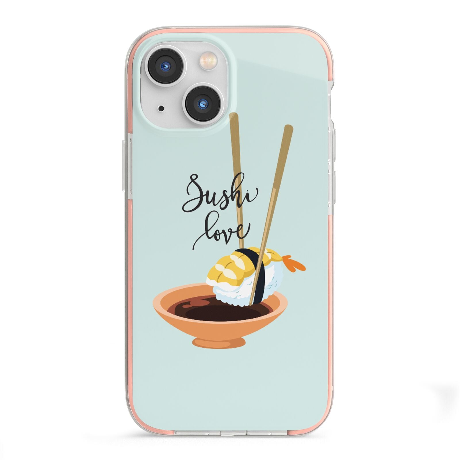 Sushi Love iPhone 13 Mini TPU Impact Case with Pink Edges