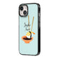Sushi Love iPhone 14 Black Impact Case Side Angle on Silver phone