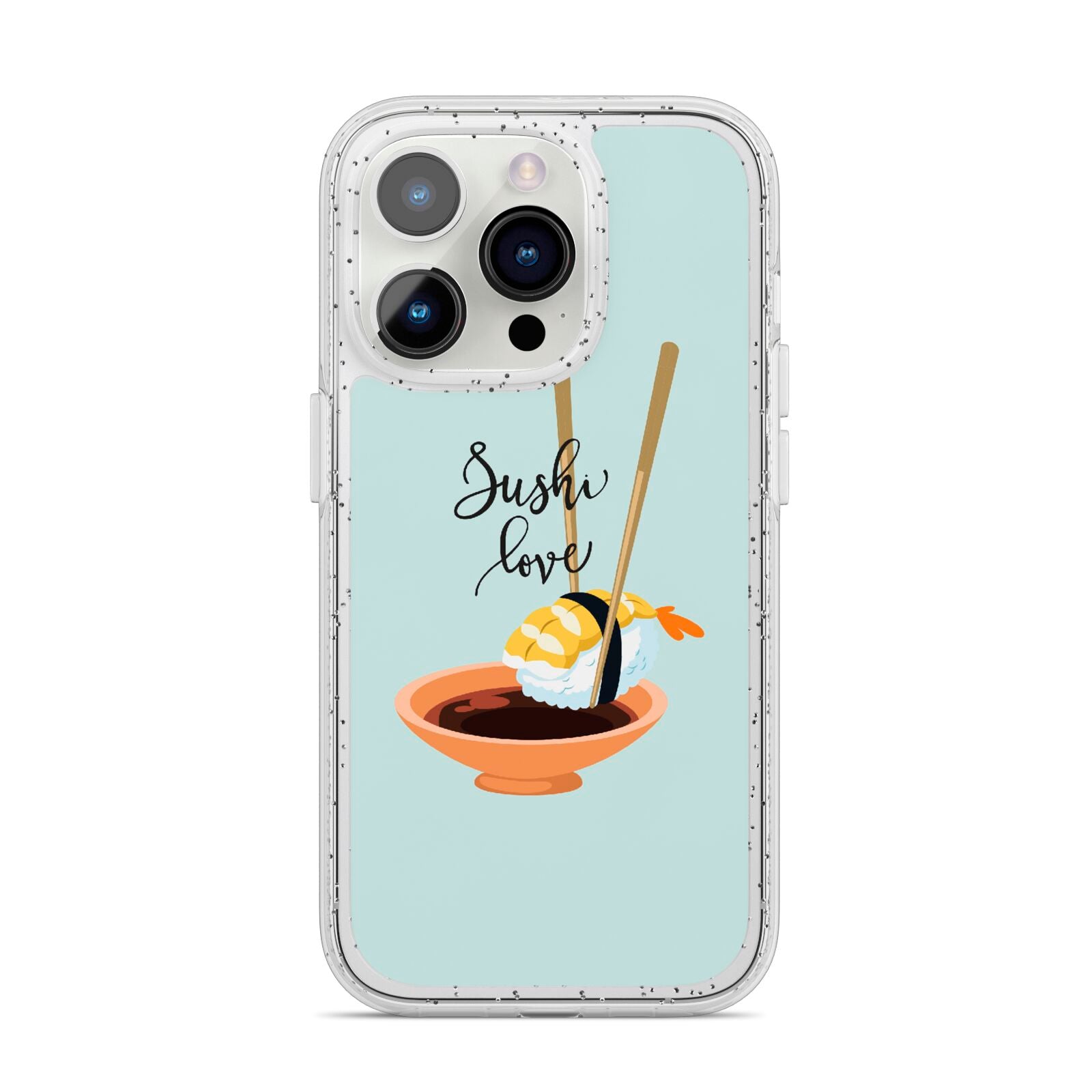 Sushi Love iPhone 14 Pro Glitter Tough Case Silver