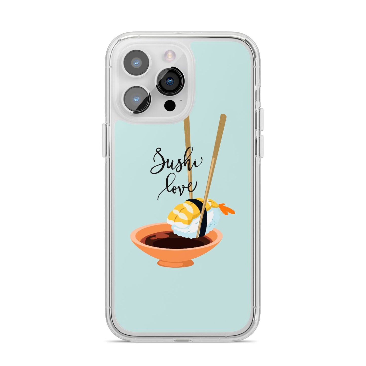 Sushi Love iPhone 14 Pro Max Clear Tough Case Silver