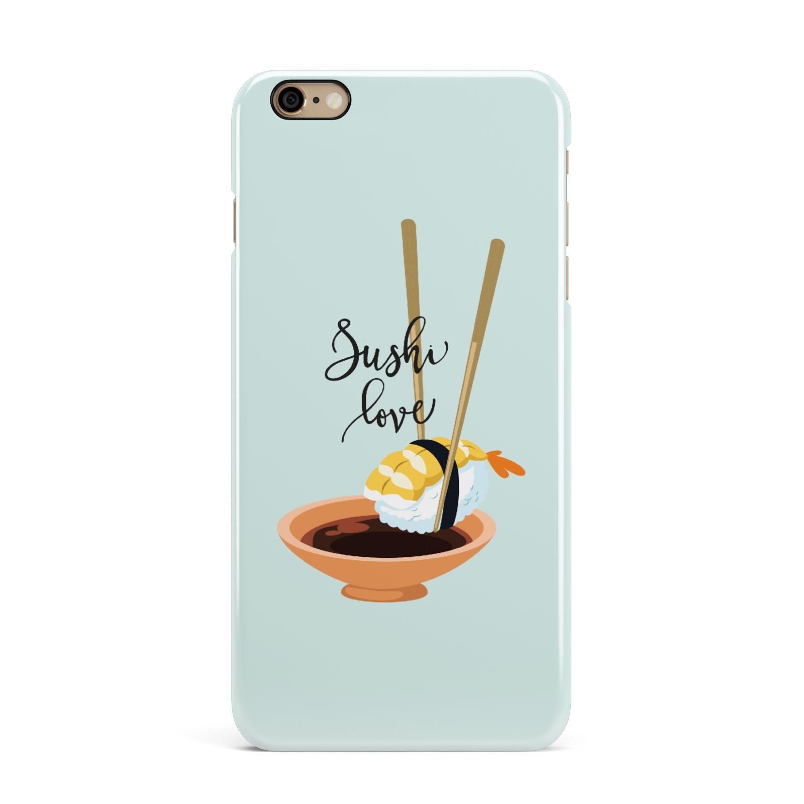 Sushi Love iPhone 6 Plus 3D Snap Case on Gold Phone