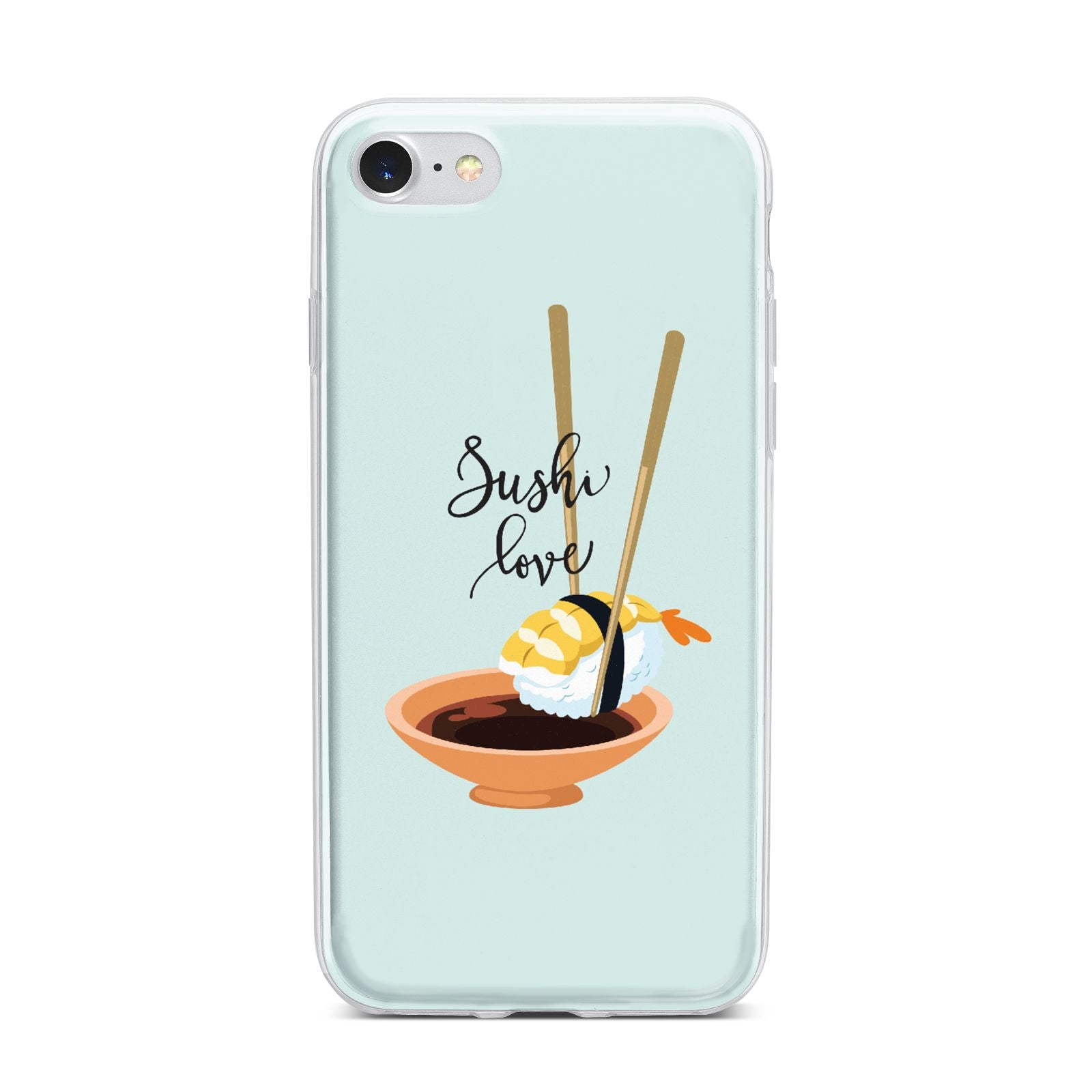 Sushi Love iPhone 7 Bumper Case on Silver iPhone