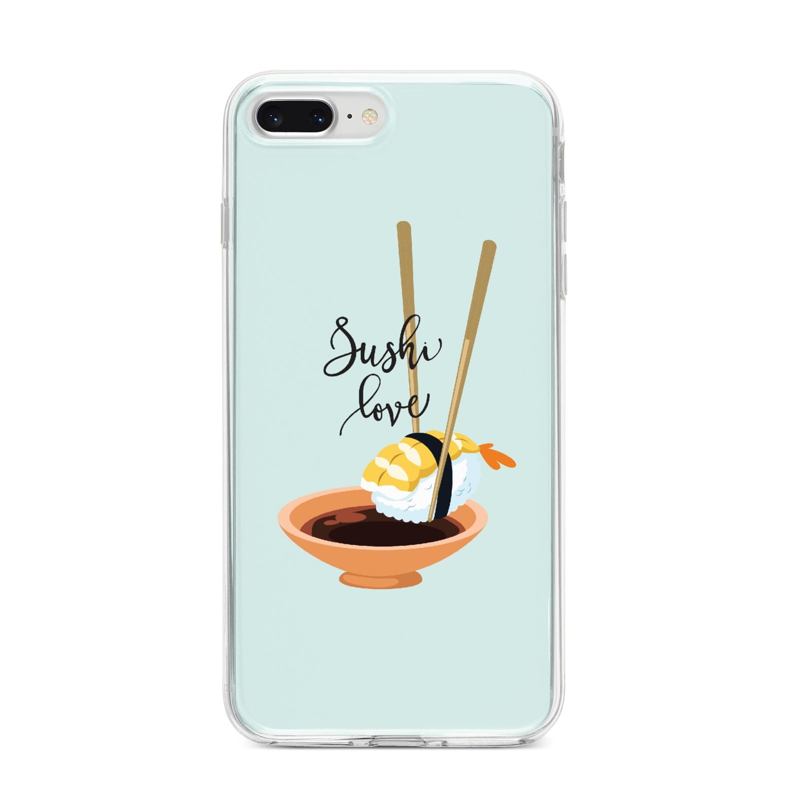 Sushi Love iPhone 8 Plus Bumper Case on Silver iPhone
