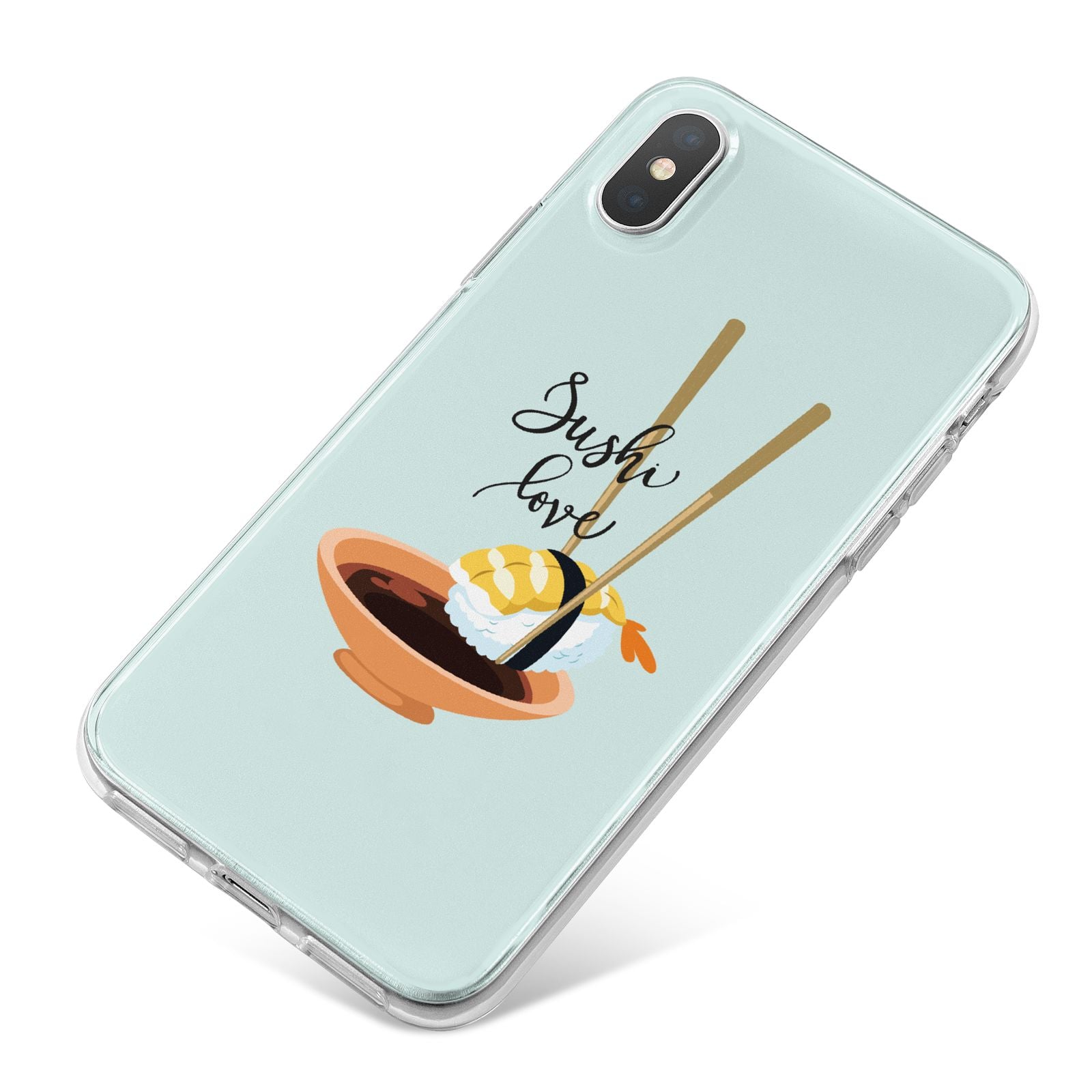 Sushi Love iPhone X Bumper Case on Silver iPhone