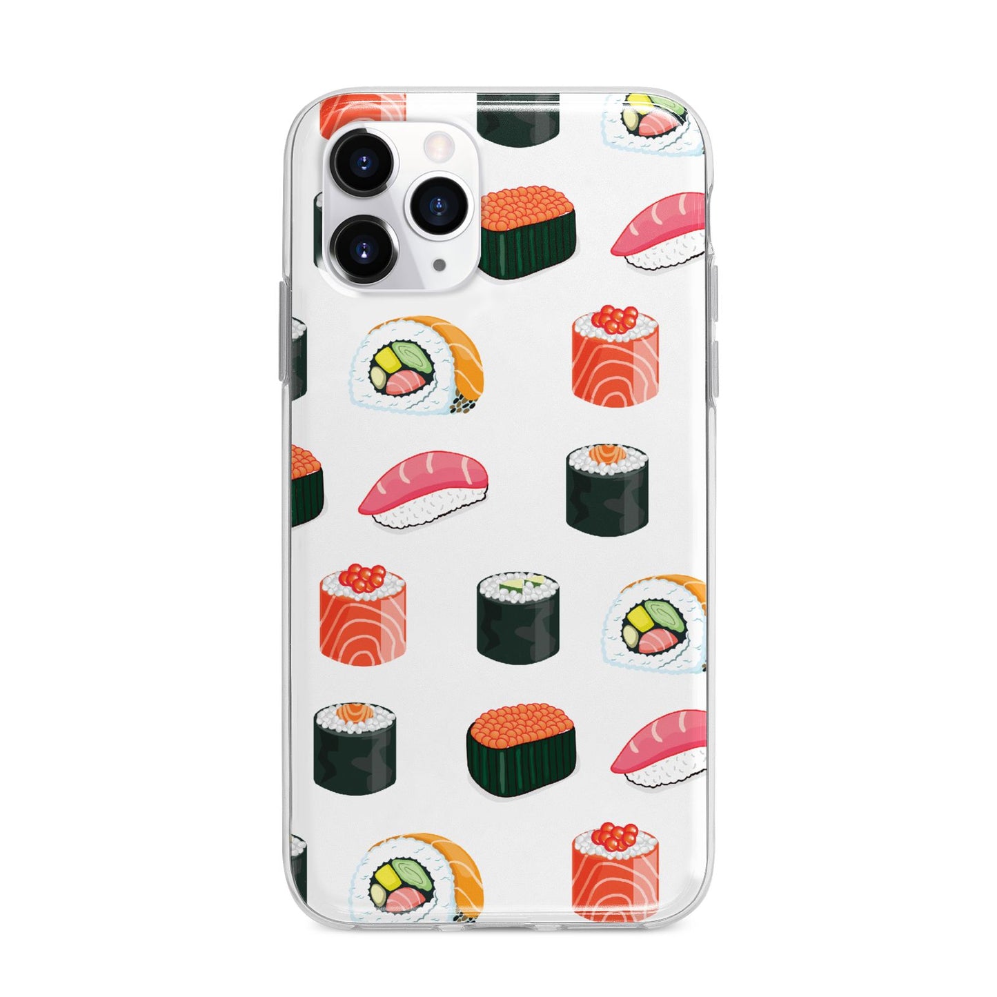Sushi Pattern 1 Apple iPhone 11 Pro Max in Silver with Bumper Case