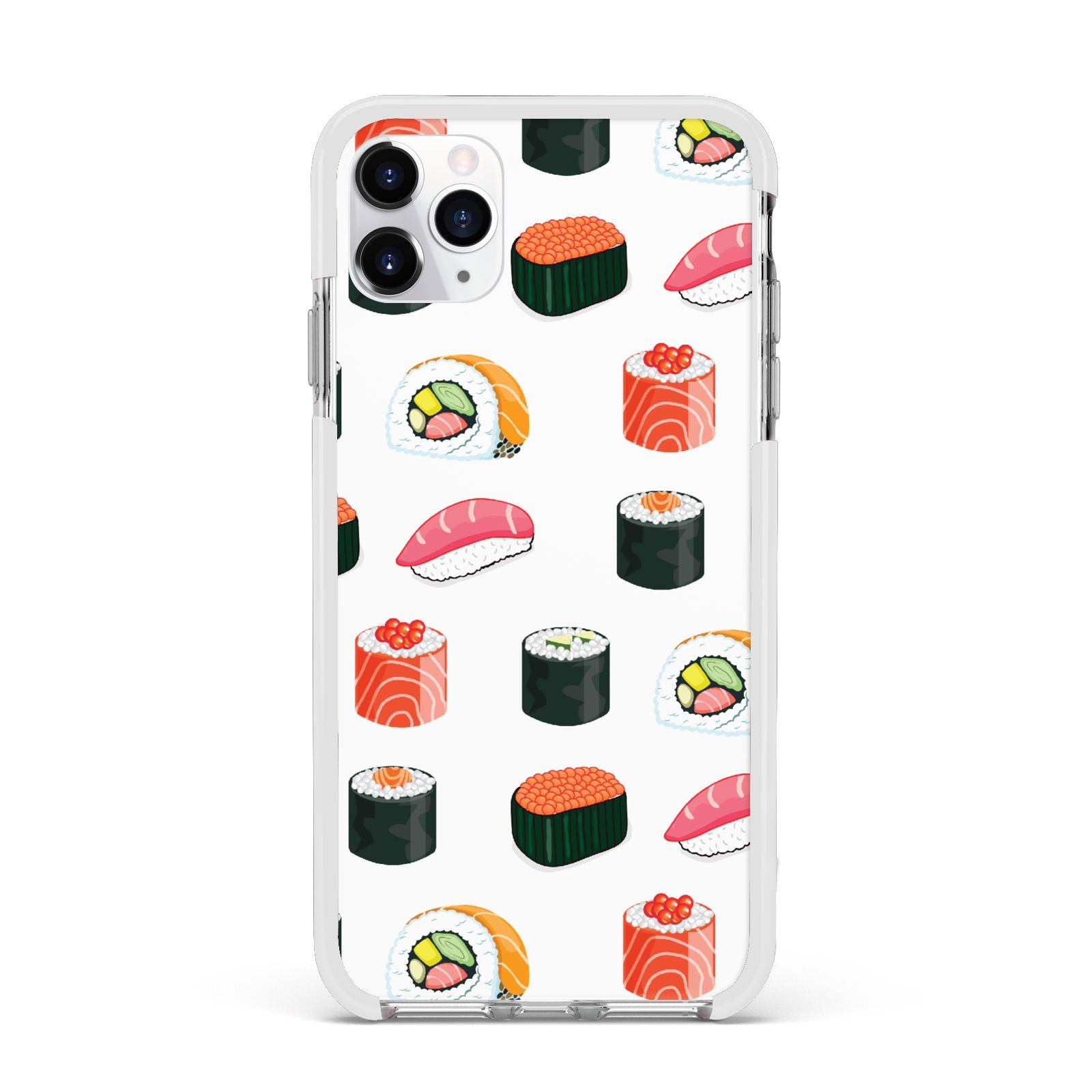 Sushi Pattern 1 Apple iPhone 11 Pro Max in Silver with White Impact Case