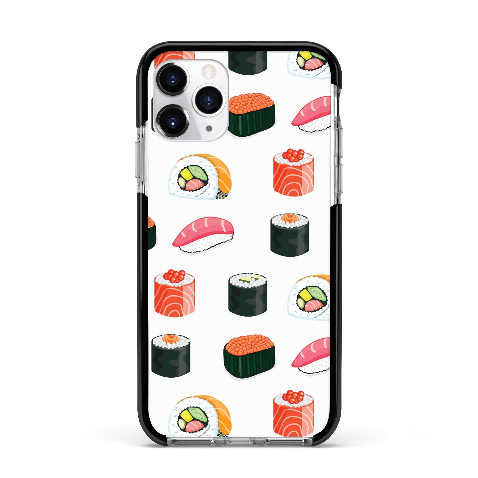 Sushi Pattern 1 Apple iPhone 11 Pro in Silver with Black Impact Case