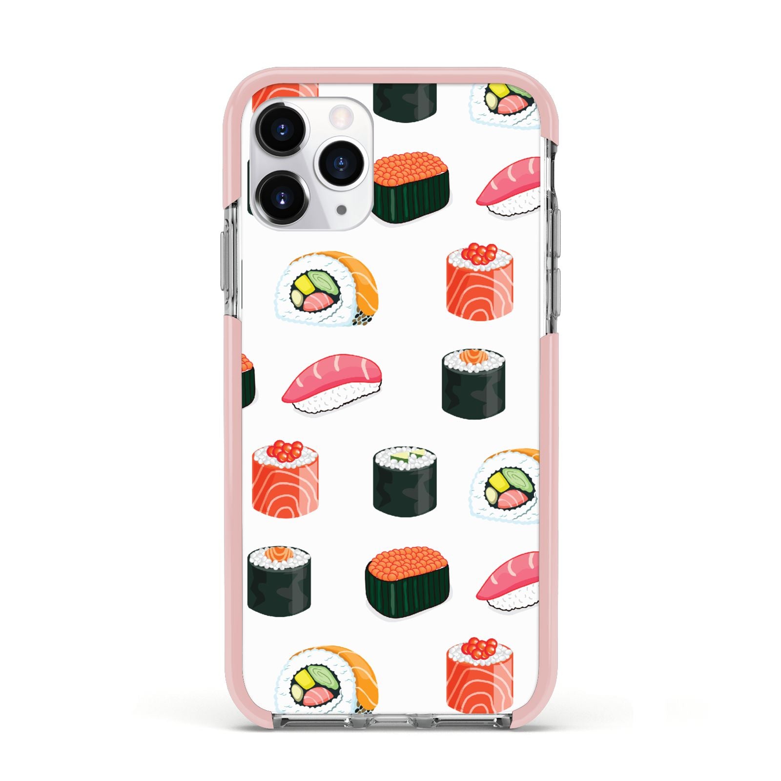 Sushi Pattern 1 Apple iPhone 11 Pro in Silver with Pink Impact Case